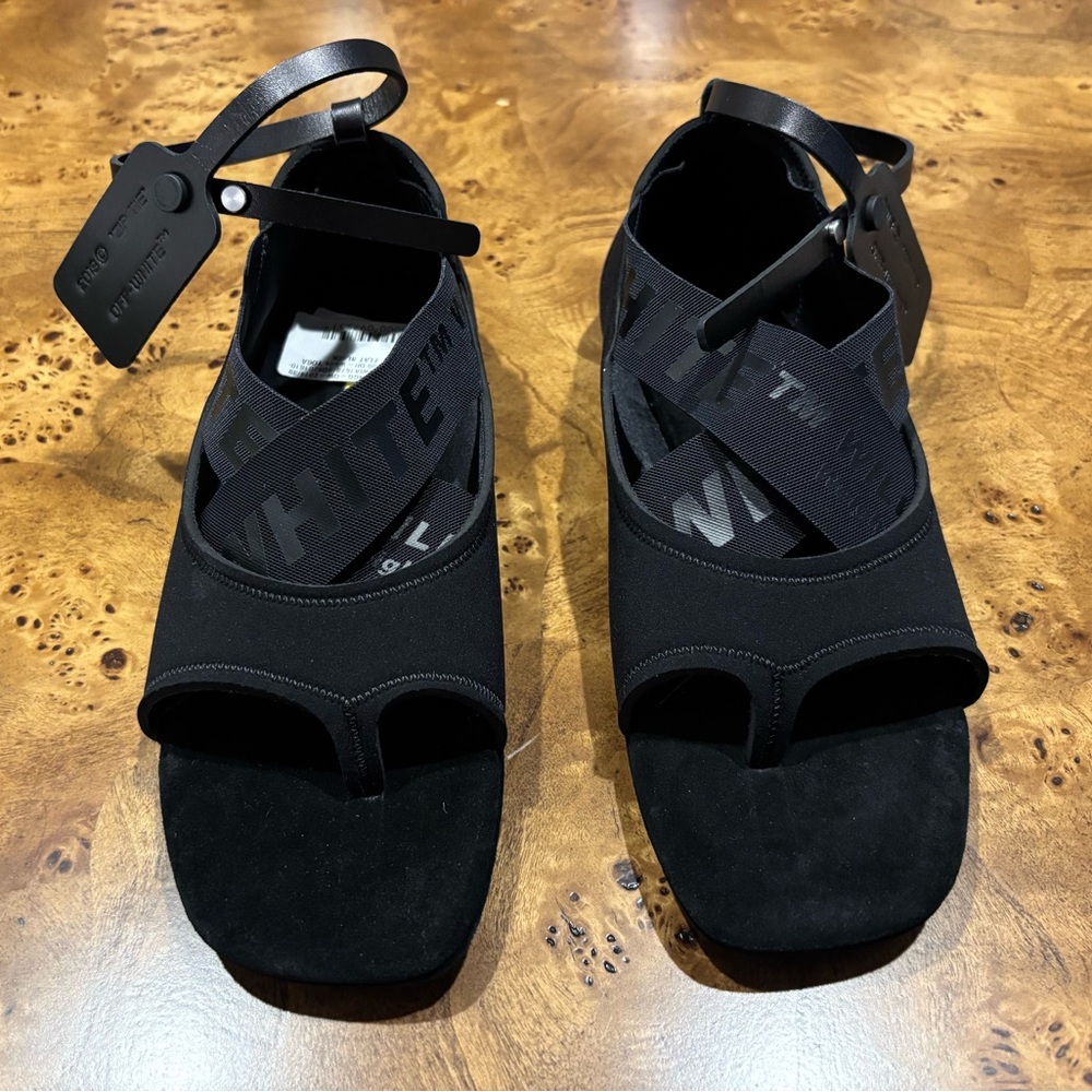 Off-White C/O Virgil Abloh Yoga Flat Shoes Sandals - Black - Picture 5 of 10